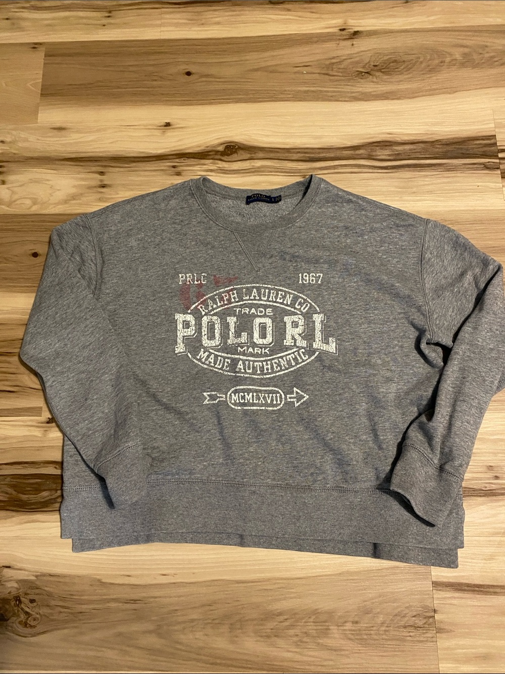Polo by Ralph Lauren Heather Gray Graphic Crewneck Sweatshirt